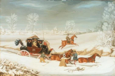 La diligence dans une dérive de neige